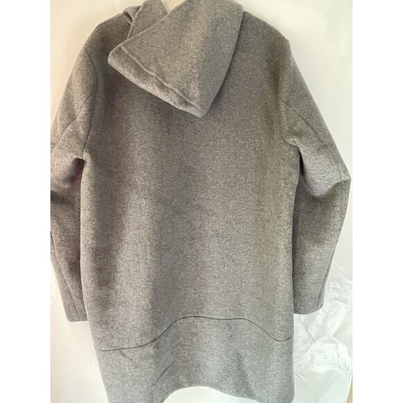 Garnet Hill Modern Duffle Coat Wool Blend Gray Sz 16 Designer Luxury Jacket - Picture 3 of 10